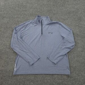 Polo Sport Ralph Lauren Shirt Mens Large Blue Quarter Zip Thermovent Pullover